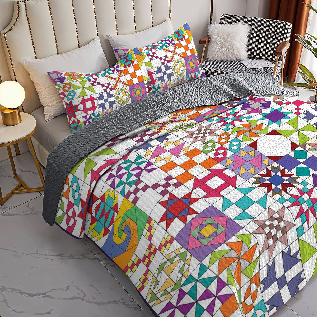 Spheregoods All Season Quilt 3-Piece Set Quilt Blocks