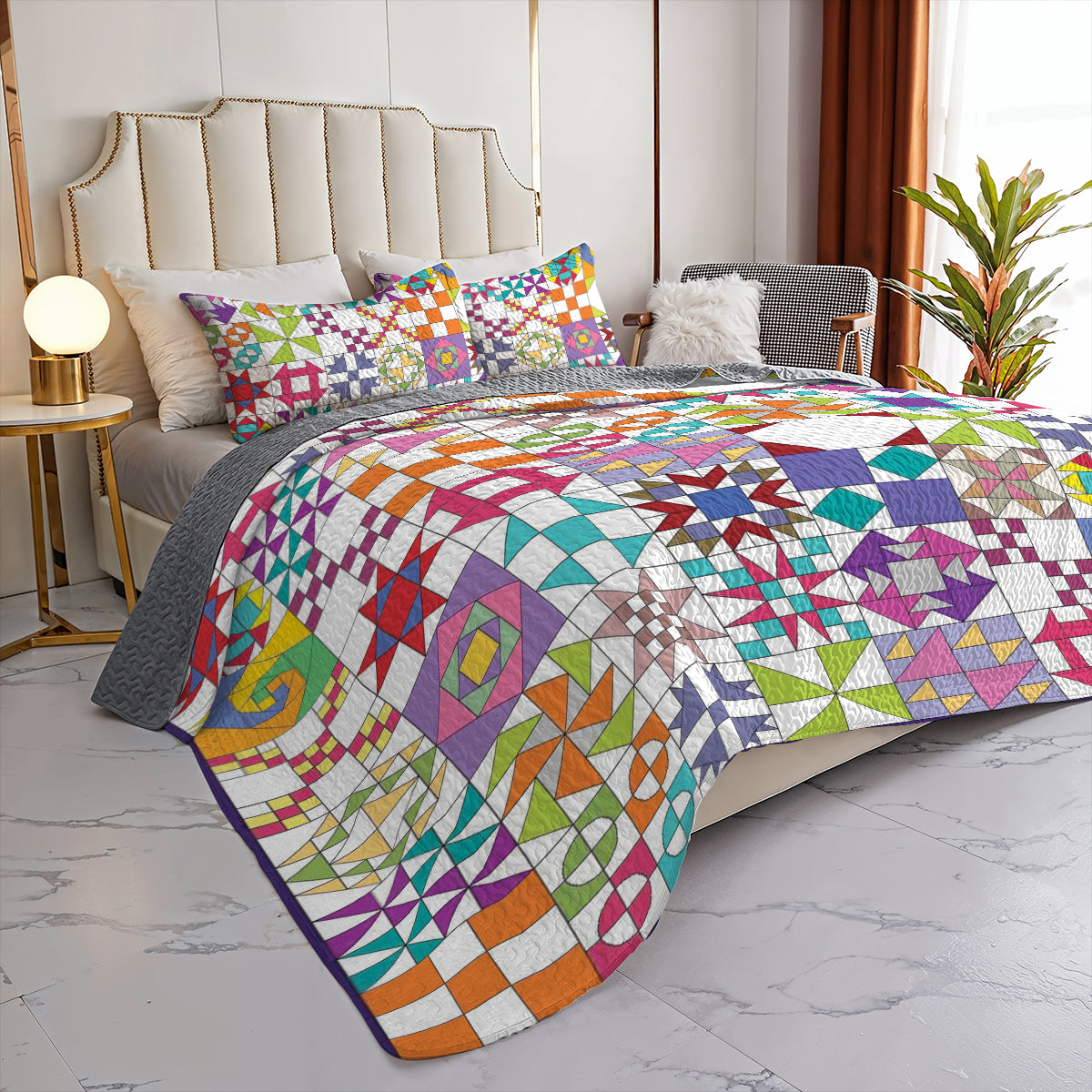 Spheregoods All Season Quilt 3-Piece Set Quilt Blocks