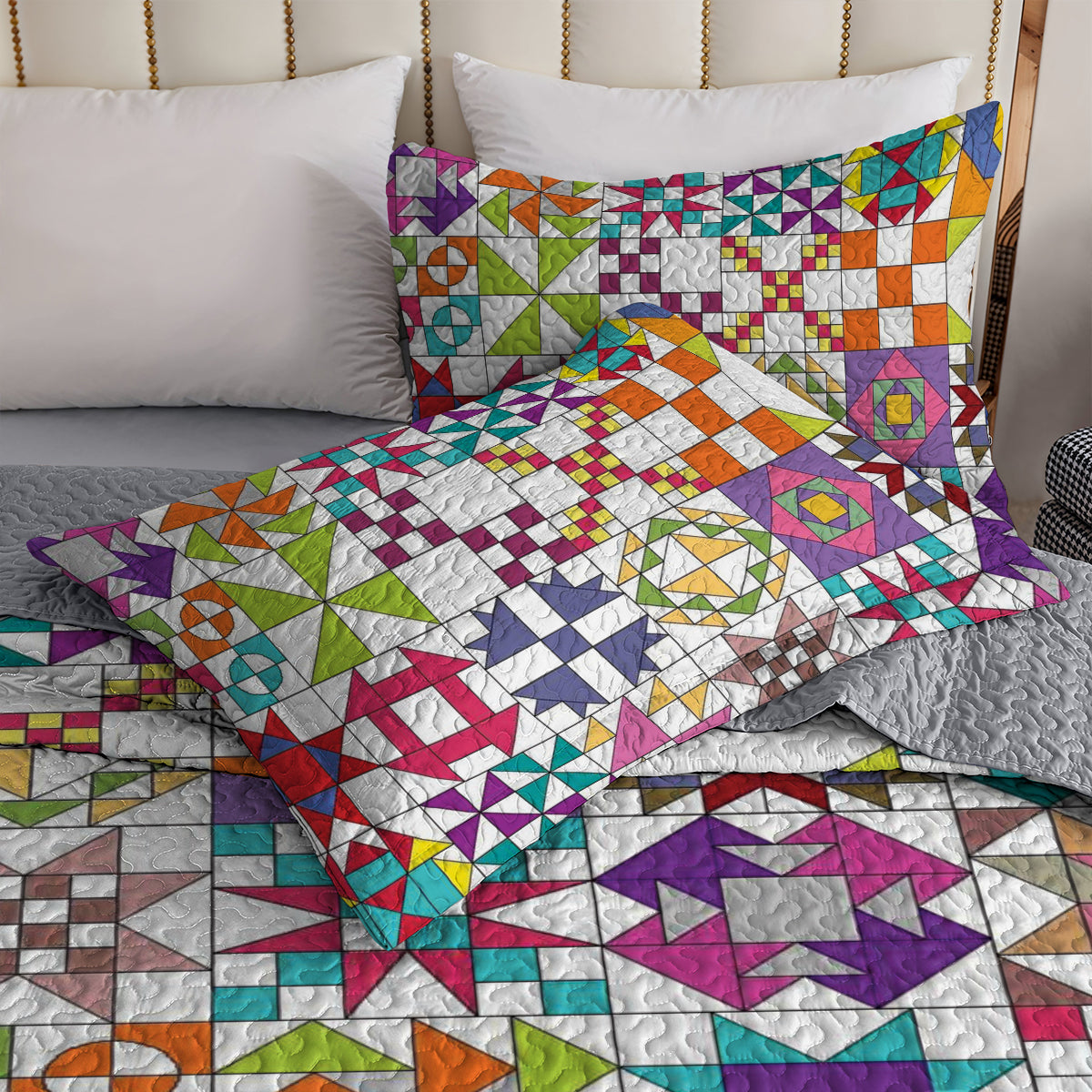 Spheregoods All Season Quilt 3-Piece Set Quilt Blocks