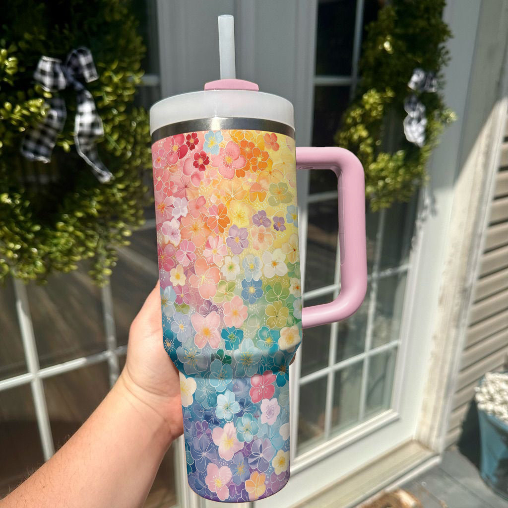 Spheregoods Tumbler Rainbow Floral