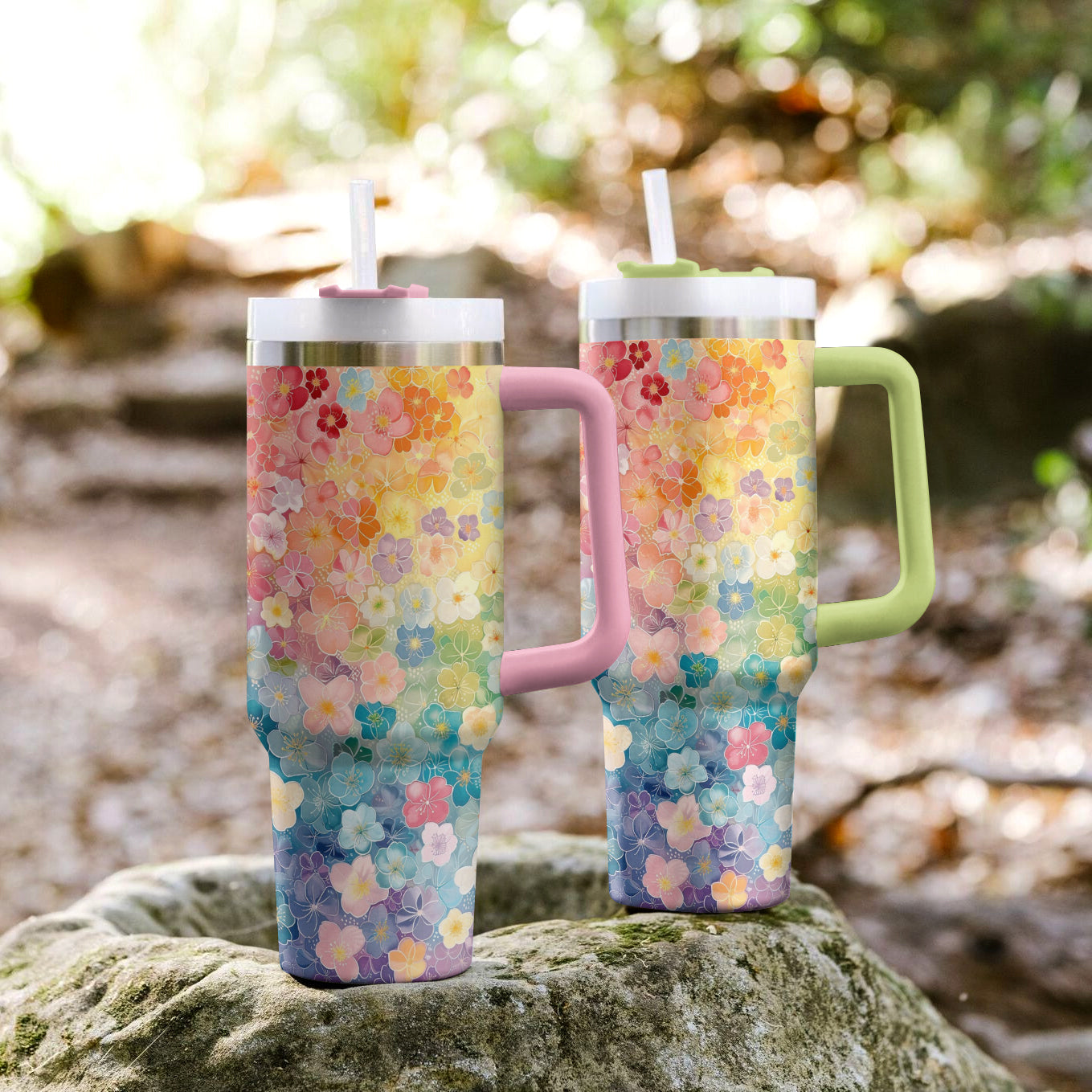 Spheregoods Tumbler Rainbow Floral