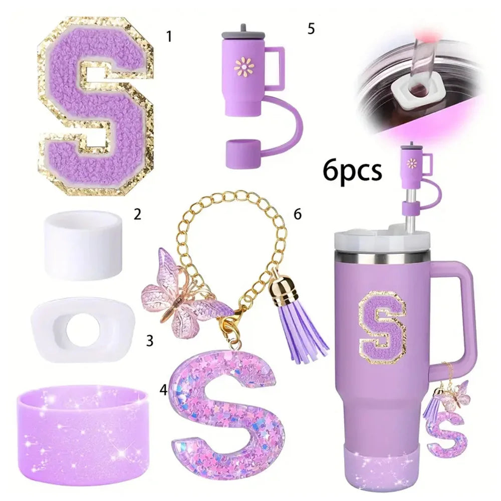 6PCS Tumbler Accessories Set – For 40oz Stanley Cup, Straw Topper, Boot & Stopper
