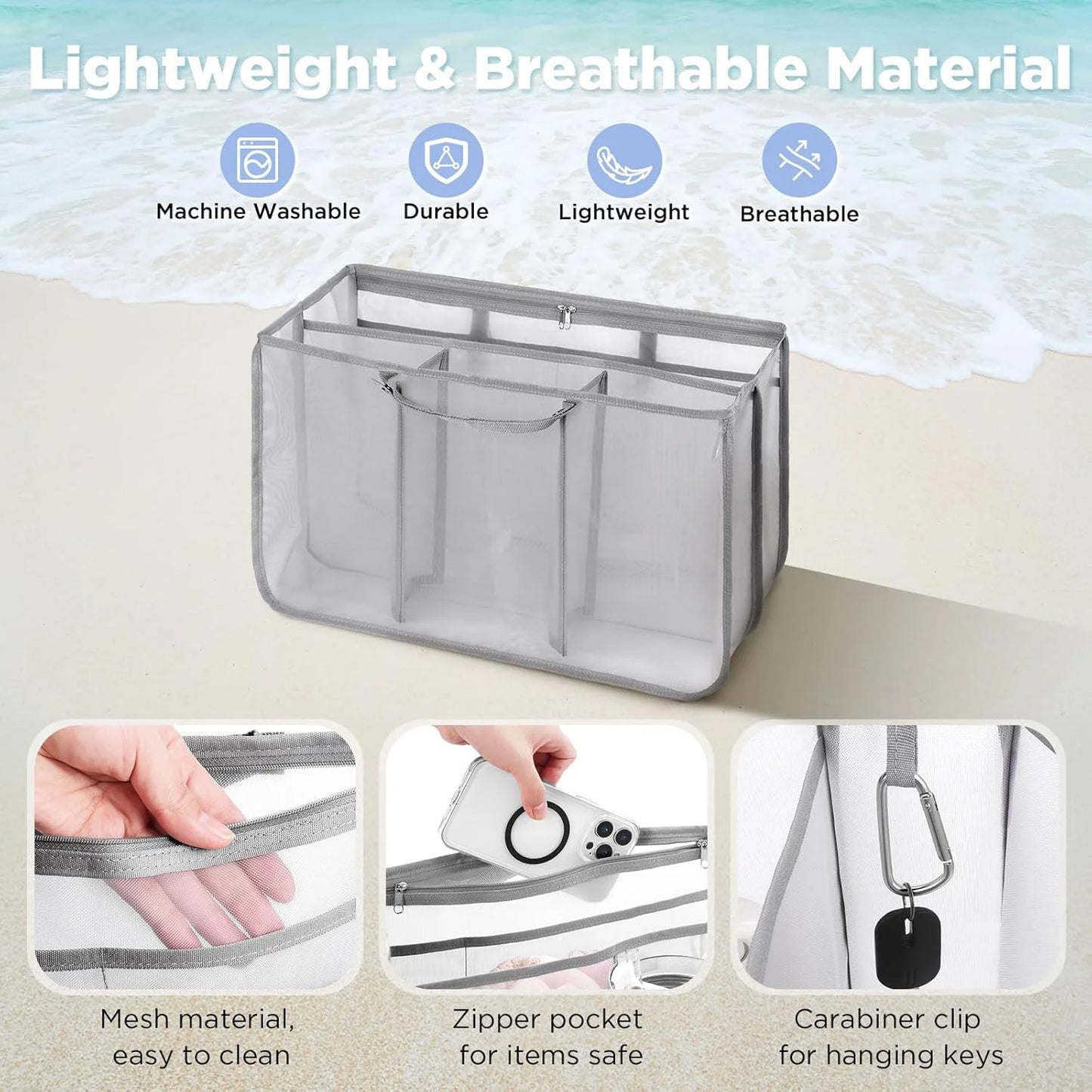 Beach Bag Organizer – Mesh Divider, Sandproof
