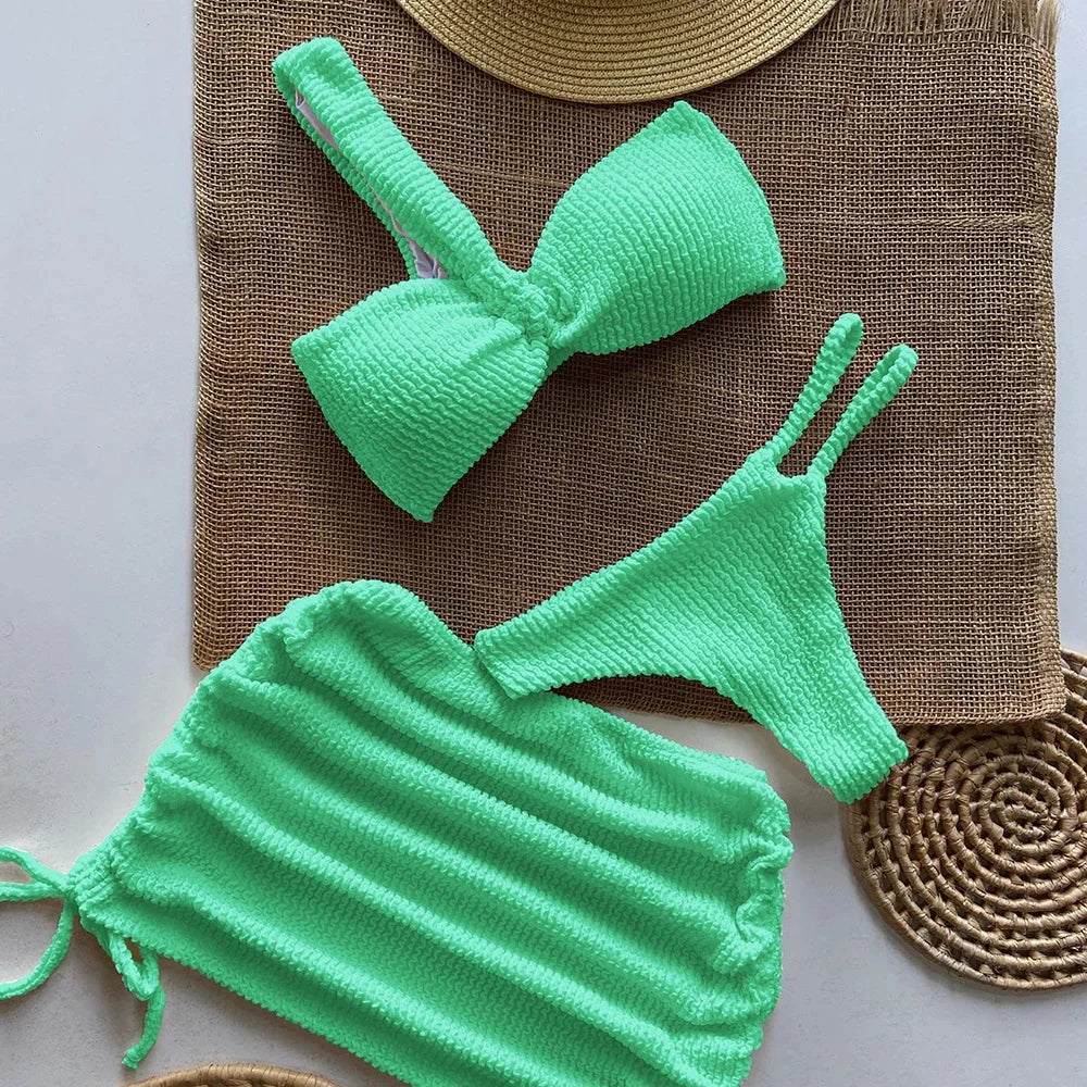 Sexy 3-Piece Micro Bikini Set – Brazilian Thong Swimsuit for Women 2025