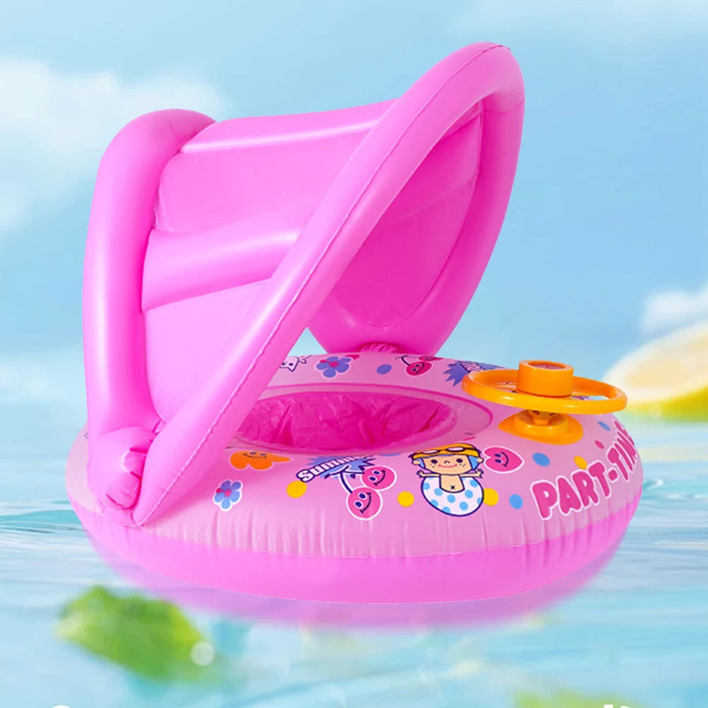 SphereGoods Baby Inflatable Swimming Ring with Sunshade