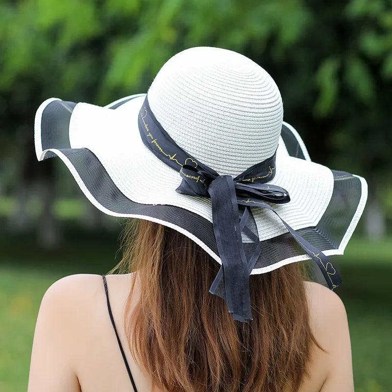 Beach Straw Hat for Women – Korean Style Large Brim Sun Protection Hat