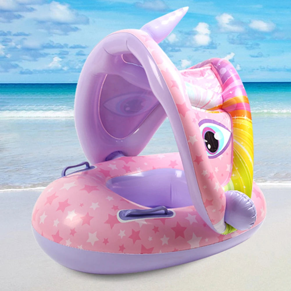 SphereGoods Baby Inflatable Swimming Ring with Sunshade