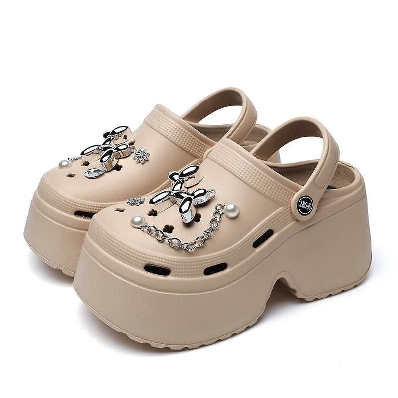 Women’s DIY Clogs – Fashion Chain Wedge Platform Sandals