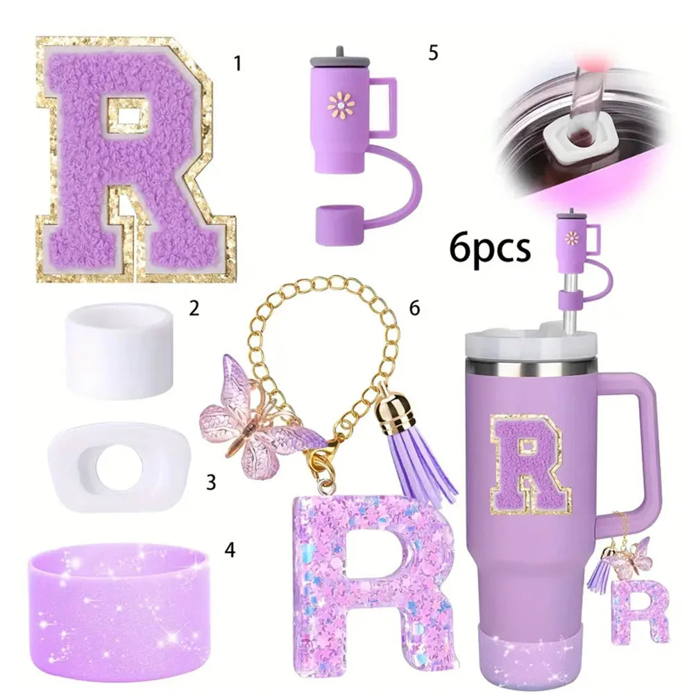 6PCS Tumbler Accessories Set – For 40oz Stanley Cup, Straw Topper, Boot & Stopper