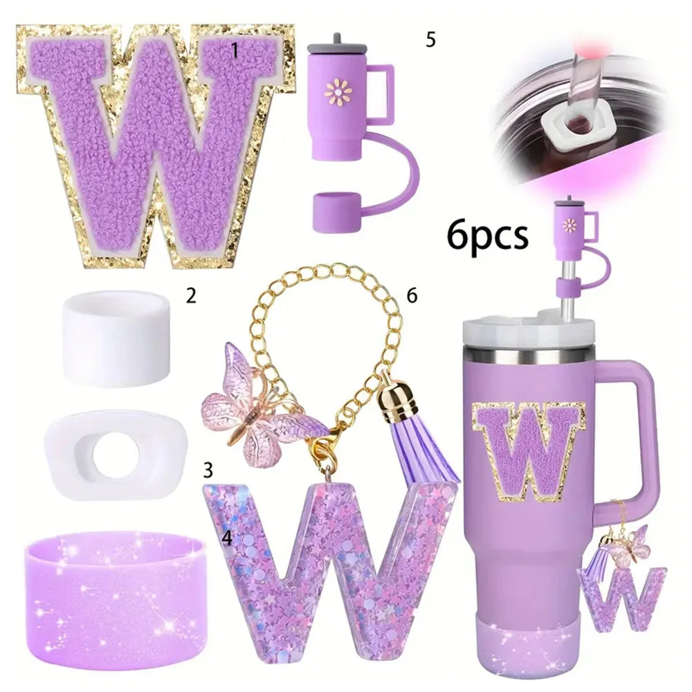 6PCS Tumbler Accessories Set – For 40oz Stanley Cup, Straw Topper, Boot & Stopper