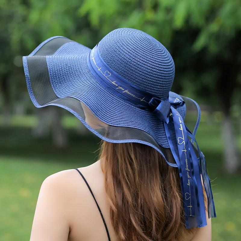 Beach Straw Hat for Women – Korean Style Large Brim Sun Protection Hat