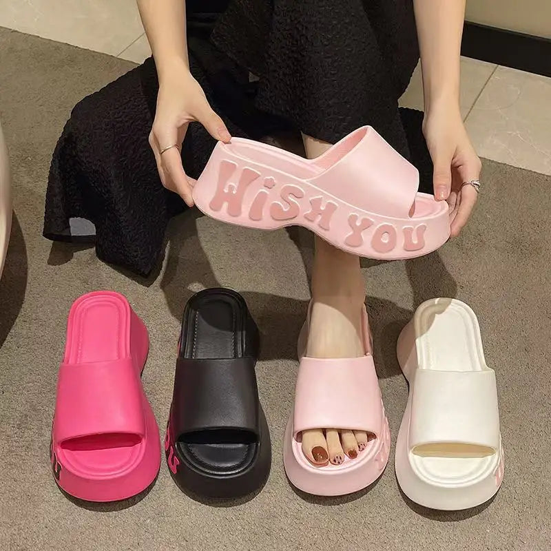 Women’s Thick Platform Cloud Slippers – Soft & Non-Slip