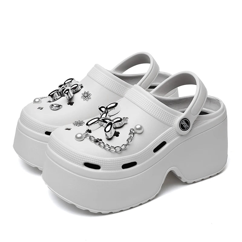Women’s DIY Clogs – Fashion Chain Wedge Platform Sandals