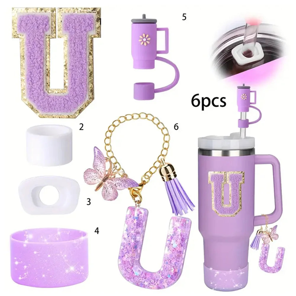6PCS Tumbler Accessories Set – For 40oz Stanley Cup, Straw Topper, Boot & Stopper