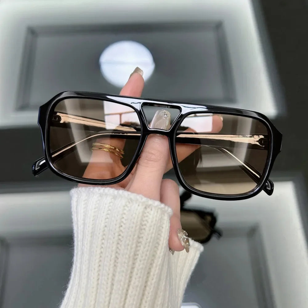 Vintage Square Sunglasses for Women – Retro Leopard Designer Shades