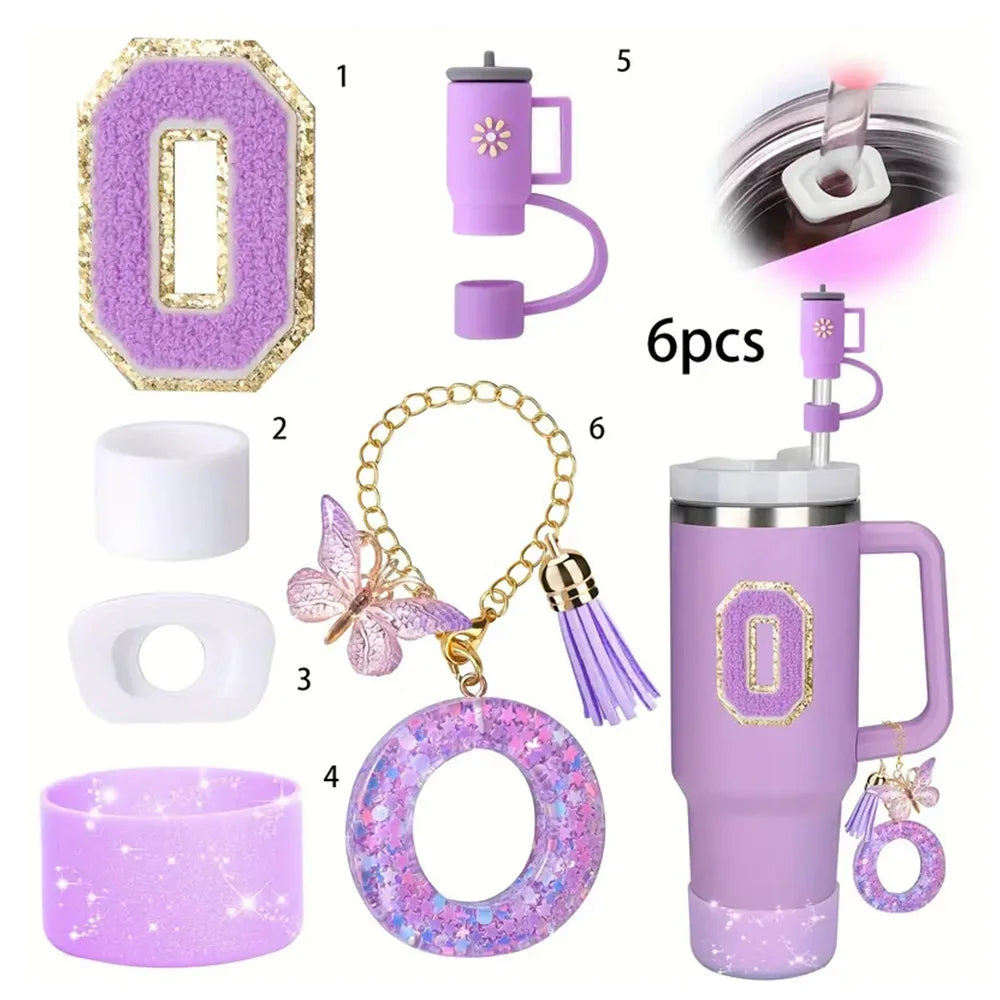 6PCS Tumbler Accessories Set – For 40oz Stanley Cup, Straw Topper, Boot & Stopper