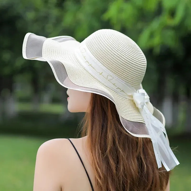 Beach Straw Hat for Women – Korean Style Large Brim Sun Protection Hat