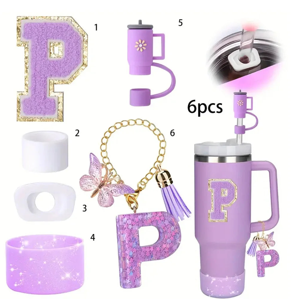 6PCS Tumbler Accessories Set – For 40oz Stanley Cup, Straw Topper, Boot & Stopper