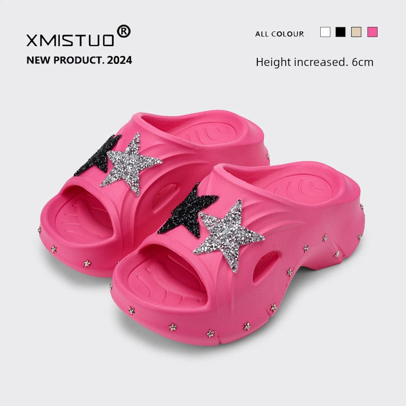Platform Shoes Summer Outwear Fashion Thick Sole Non Slip Slippers