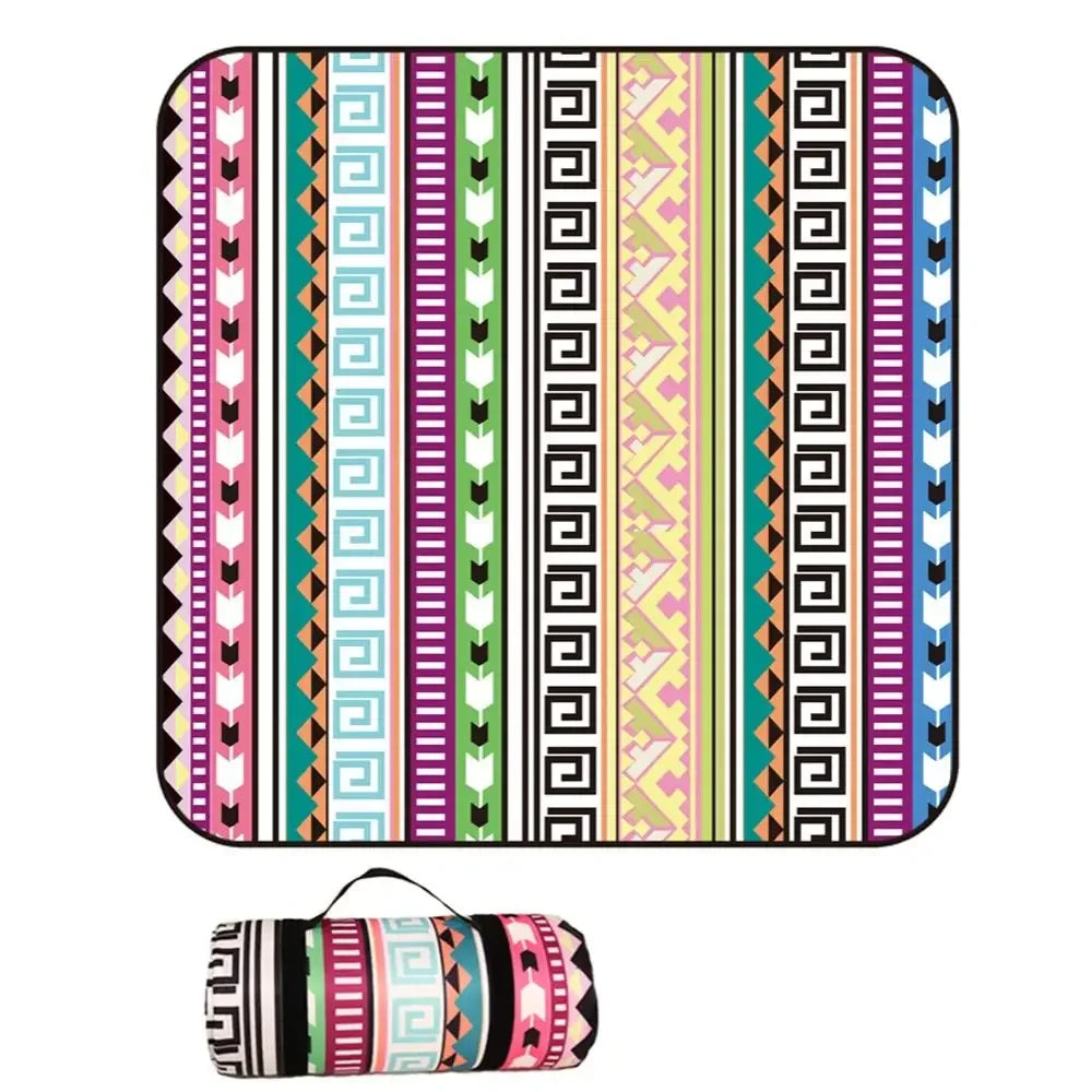 Thickened Ethnic Style Picnic Mat – Waterproof & Portable (200×150cm)