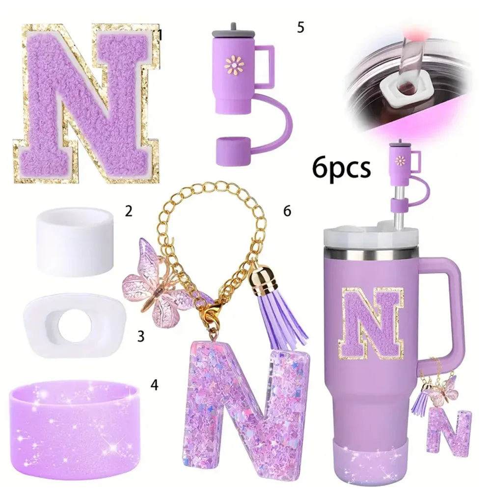 6PCS Tumbler Accessories Set – For 40oz Stanley Cup, Straw Topper, Boot & Stopper