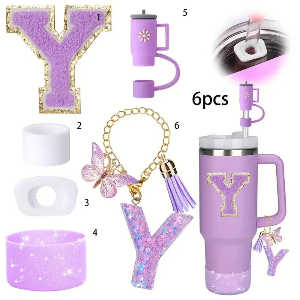 6PCS Tumbler Accessories Set – For 40oz Stanley Cup, Straw Topper, Boot & Stopper