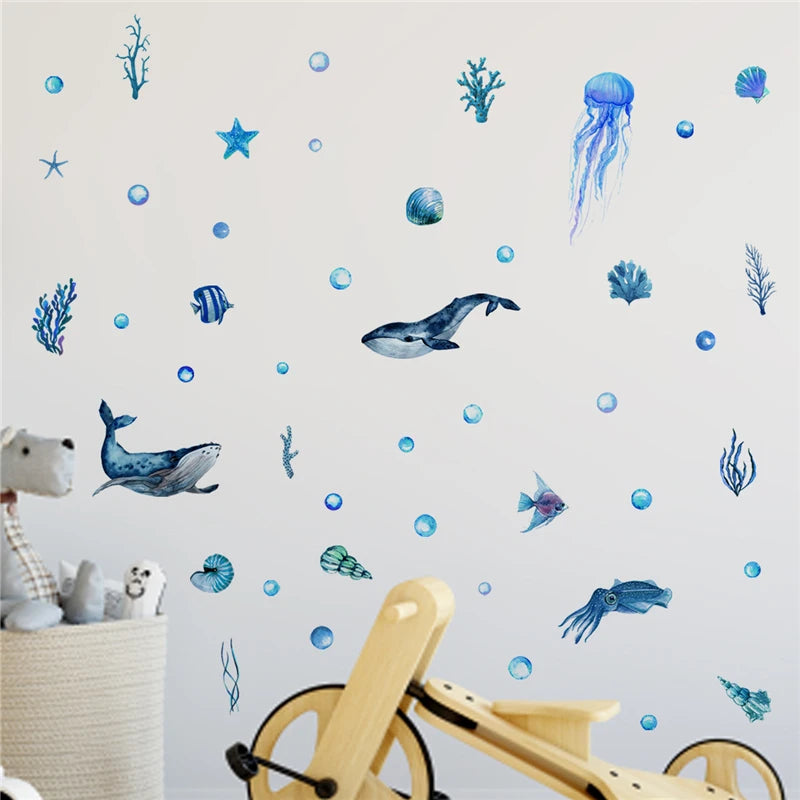 Glow-in-the-Dark Ocean Wall Stickers – Fish & Octopus Decals