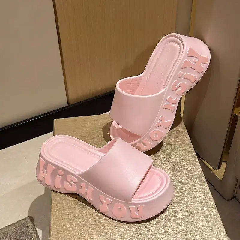 Women’s Thick Platform Cloud Slippers – Soft & Non-Slip