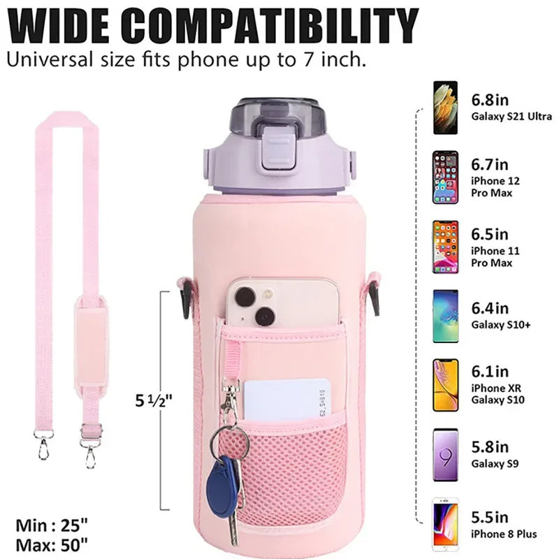 2L Water Bottle Sleeve – Insulated Case with Strap for Outdoor & Sports Use