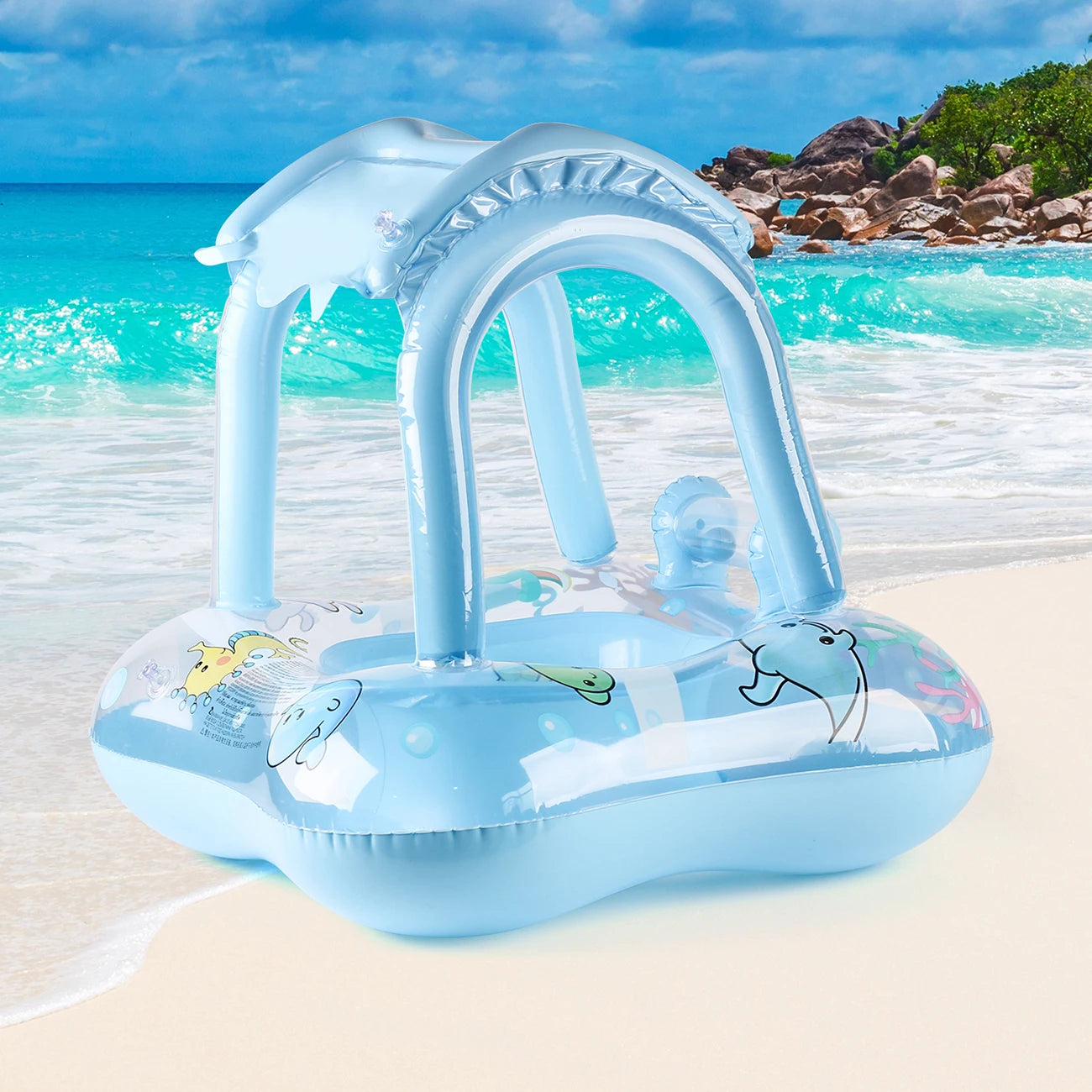 SphereGoods 1pc Baby Pool Float with Canopy – Safe & Fun Water Play
