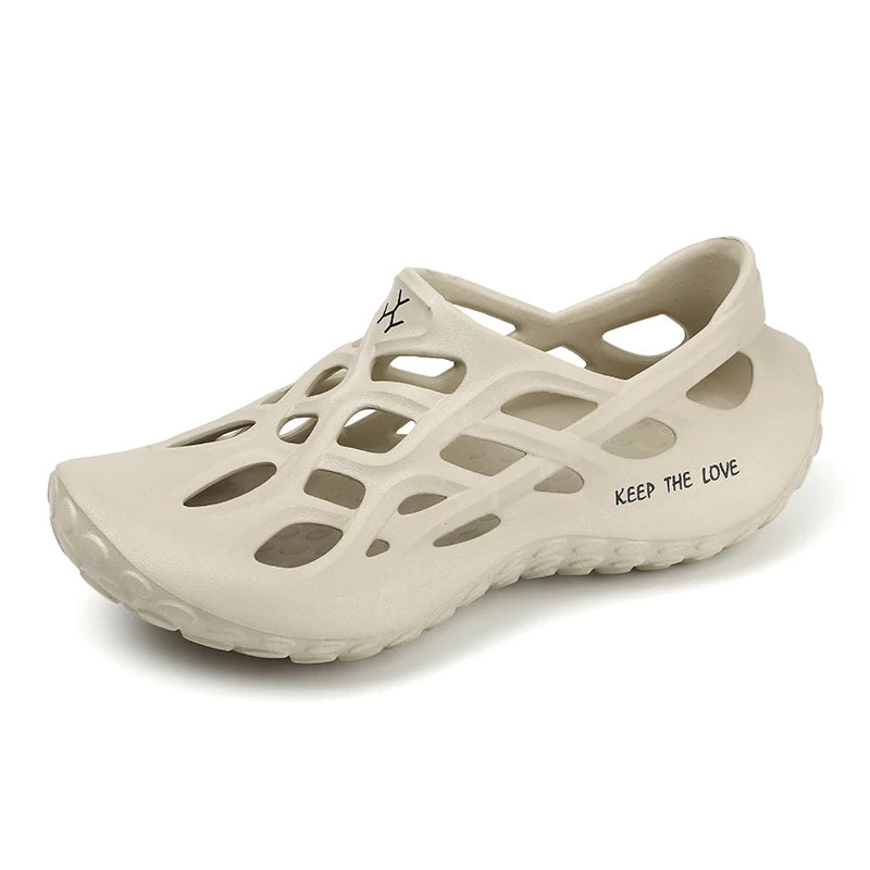 Men’s Summer Hollow EVA Sandals – Waterproof & Non-Slip Beach Shoes