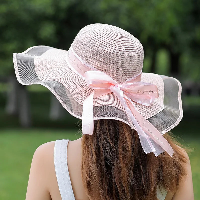 Beach Straw Hat for Women – Korean Style Large Brim Sun Protection Hat