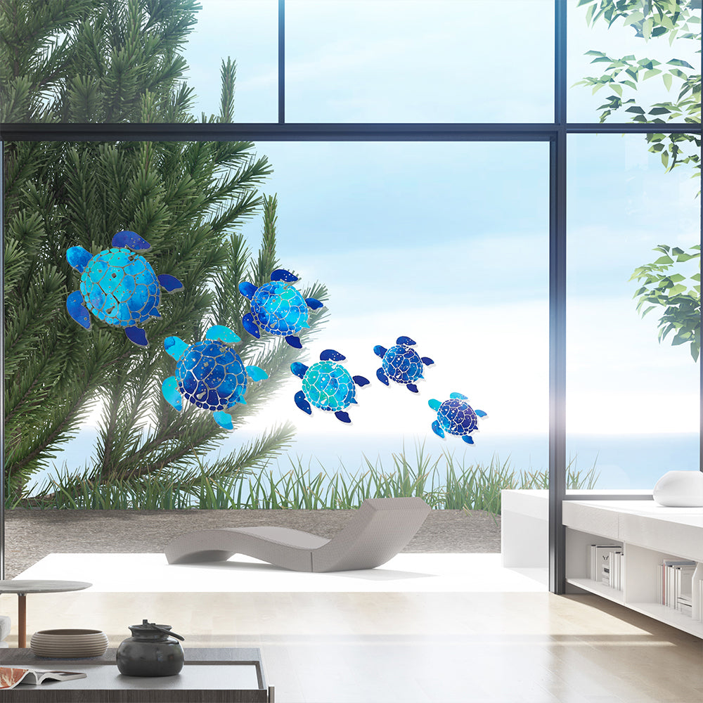 2 Sets (12PCS) Sea Turtle Wall Stickers – Waterproof Ocean Decals