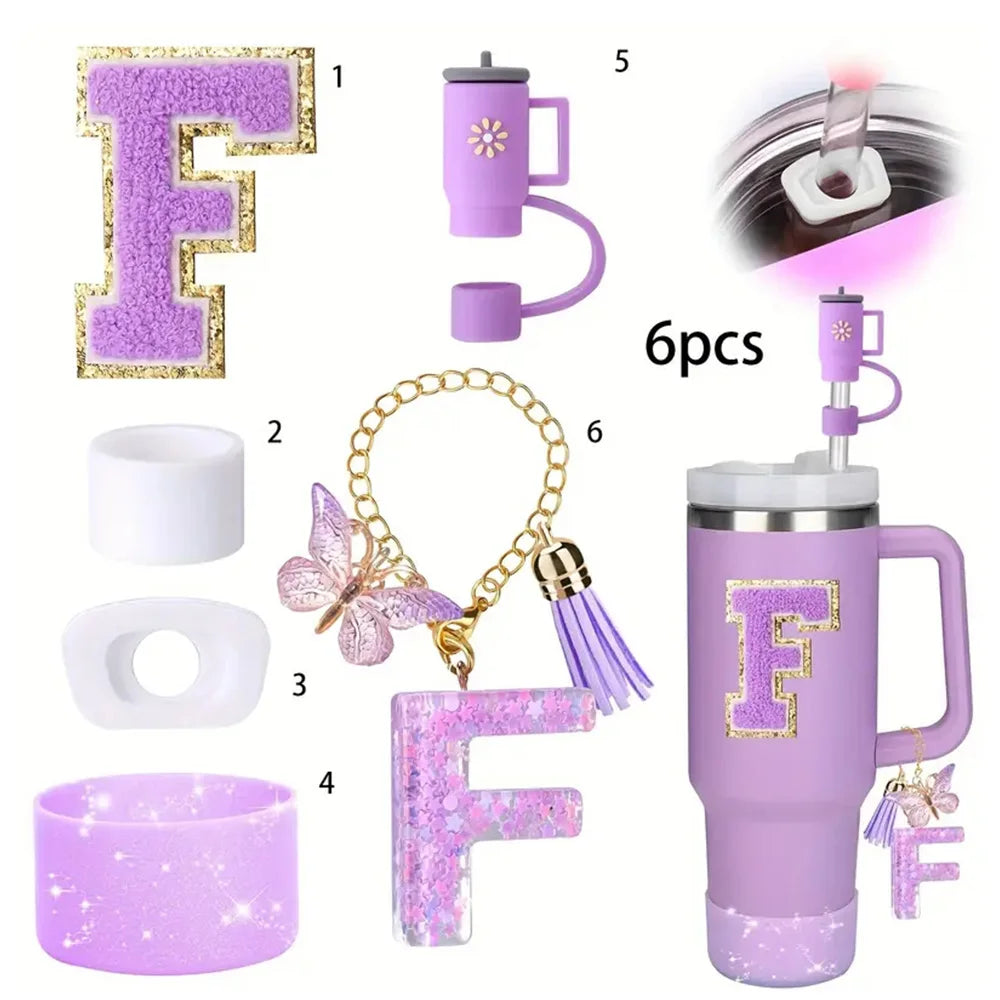 6PCS Tumbler Accessories Set – For 40oz Stanley Cup, Straw Topper, Boot & Stopper
