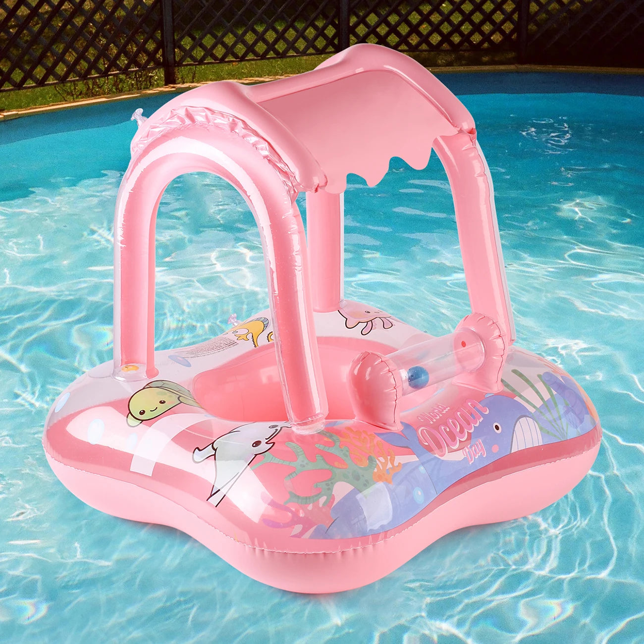 SphereGoods 1pc Baby Pool Float with Canopy – Safe & Fun Water Play