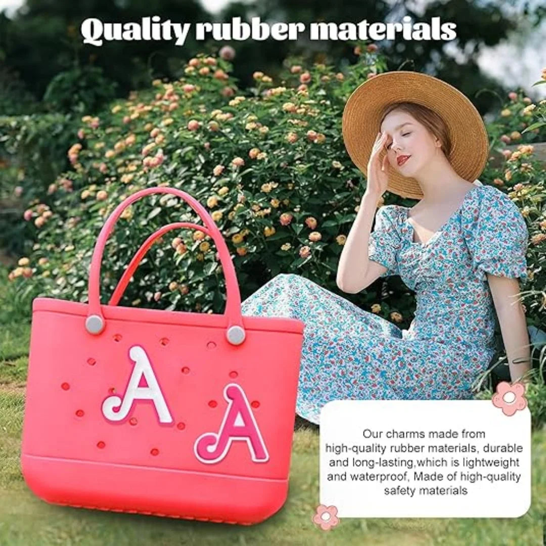 2PCS Alphabet Charms – 3D Letter Accessories for Personalizing Beach Bags