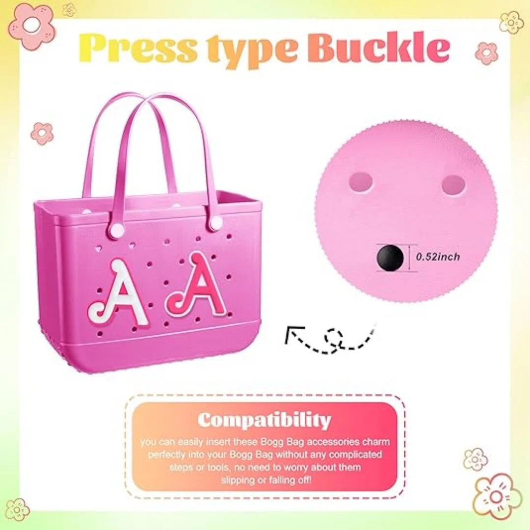 2PCS Alphabet Charms – 3D Letter Accessories for Personalizing Beach Bags