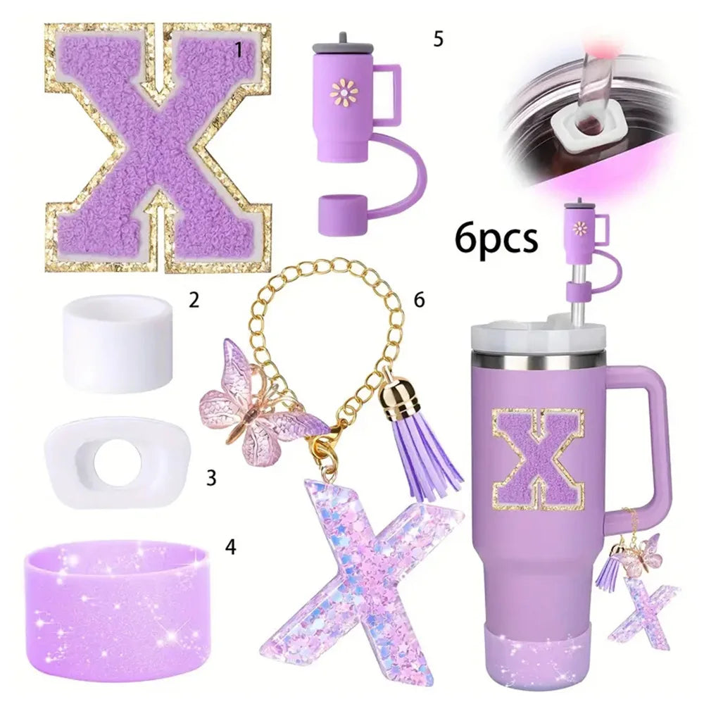 6PCS Tumbler Accessories Set – For 40oz Stanley Cup, Straw Topper, Boot & Stopper