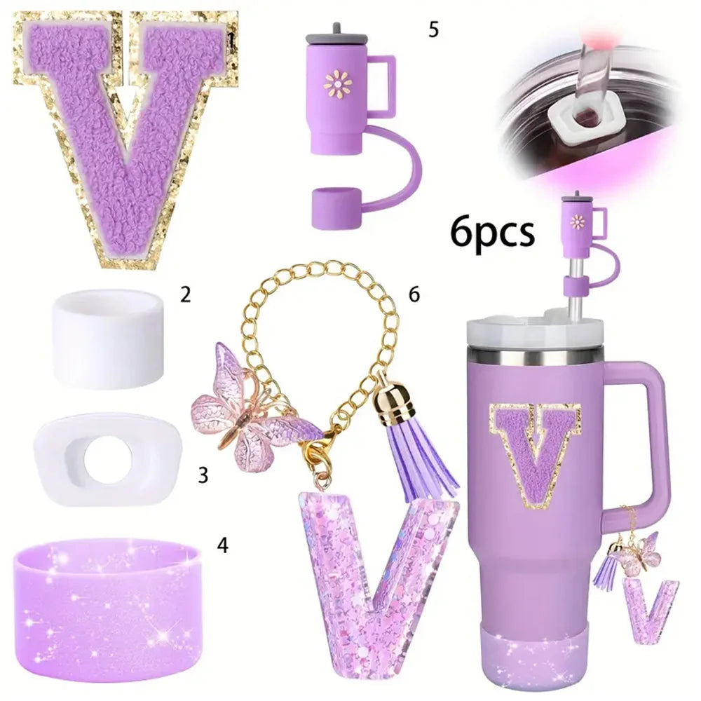 6PCS Tumbler Accessories Set – For 40oz Stanley Cup, Straw Topper, Boot & Stopper