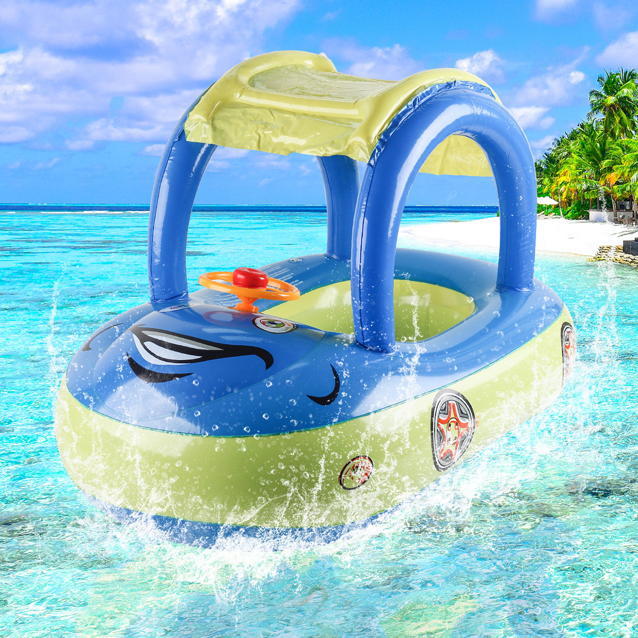 Car-Shaped Toddler Pool Float – Fun Swim Floatie for Kids
