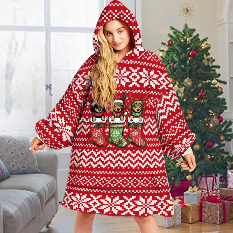 Spheregoods Huggie Blanket Festive Dachshund Snuggle