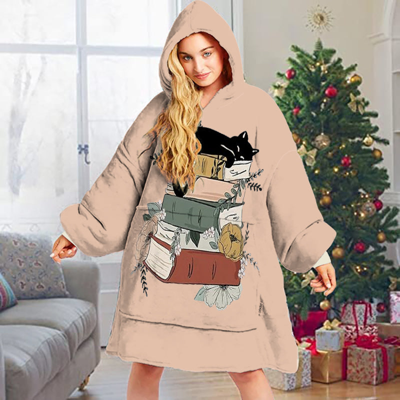Spheregoods Huggie Blanket Bookish Cat Comfort