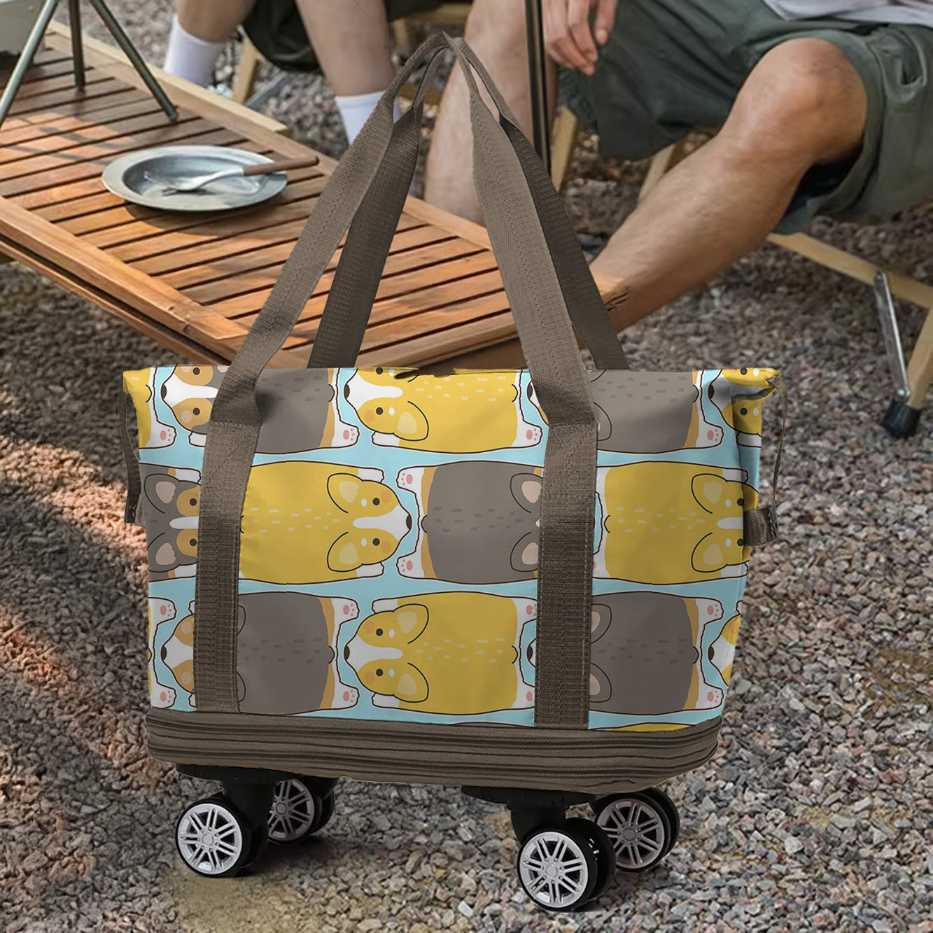 Spheregoods Luggage Bag Chasing Corgi
