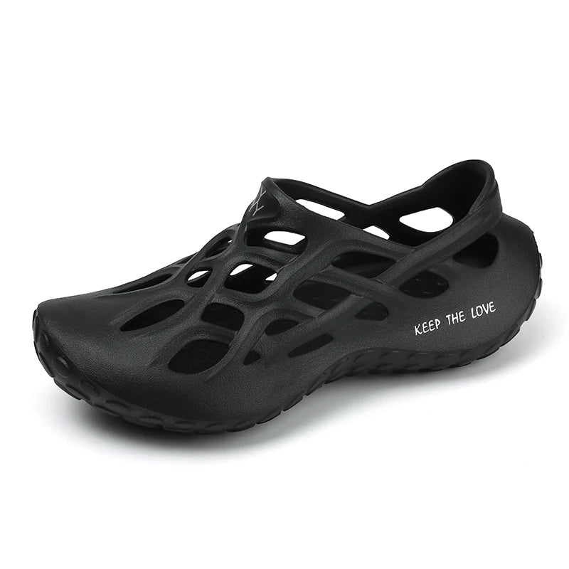 Men’s Summer Hollow EVA Sandals – Waterproof & Non-Slip Beach Shoes