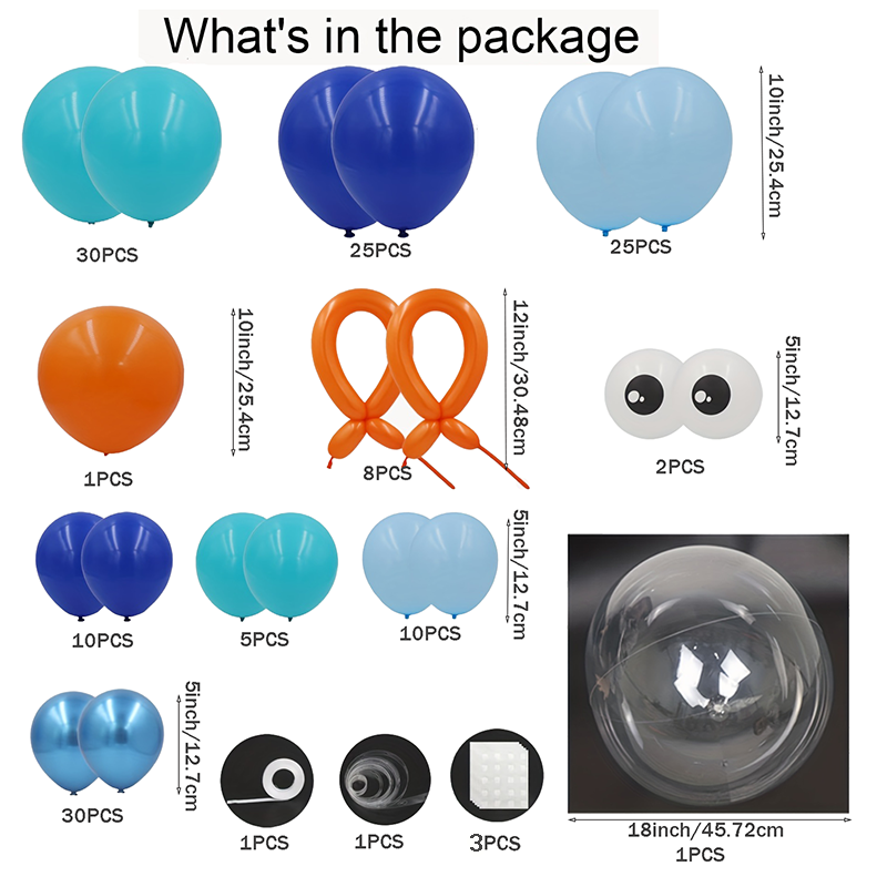 159PCS Ocean Balloon Garland Kit – Underwater Party Decor