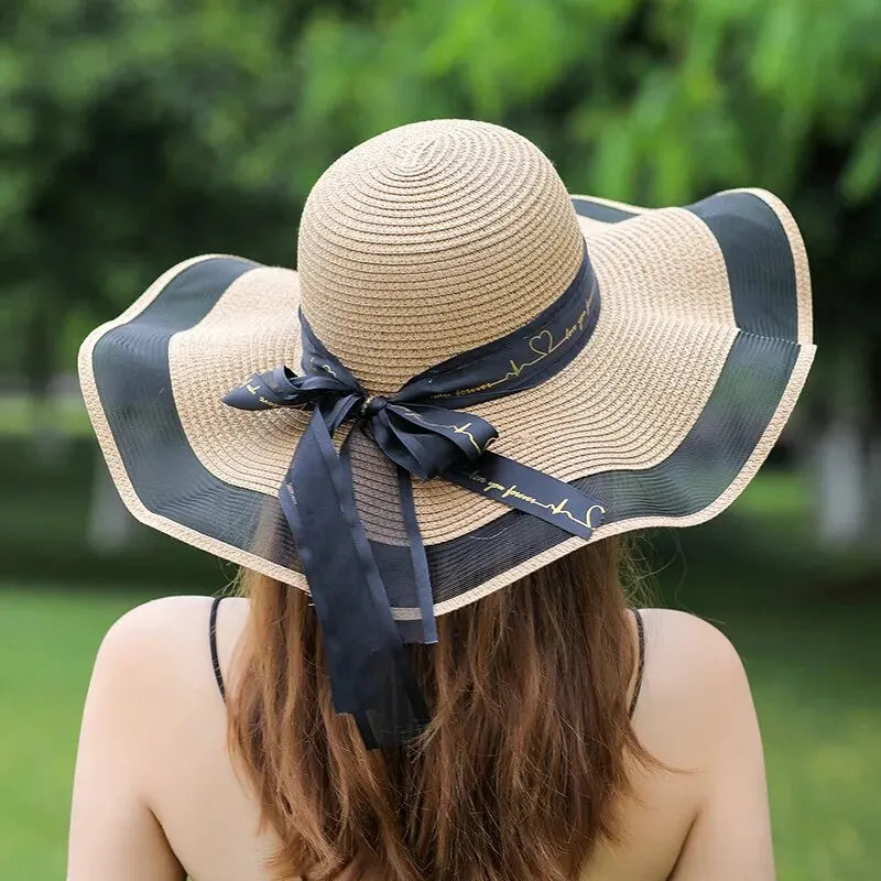 Beach Straw Hat for Women – Korean Style Large Brim Sun Protection Hat