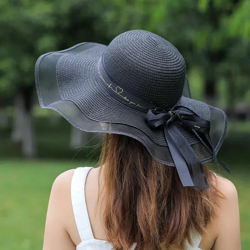 Beach Straw Hat for Women – Korean Style Large Brim Sun Protection Hat
