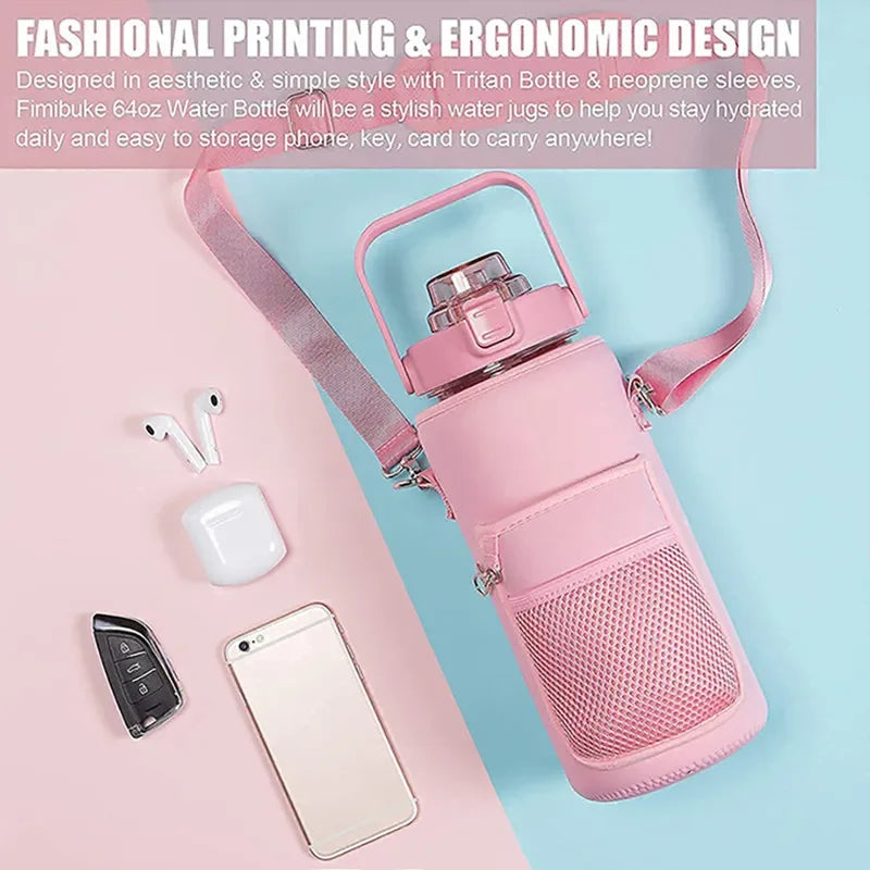 2L Water Bottle Sleeve – Insulated Case with Strap for Outdoor & Sports Use