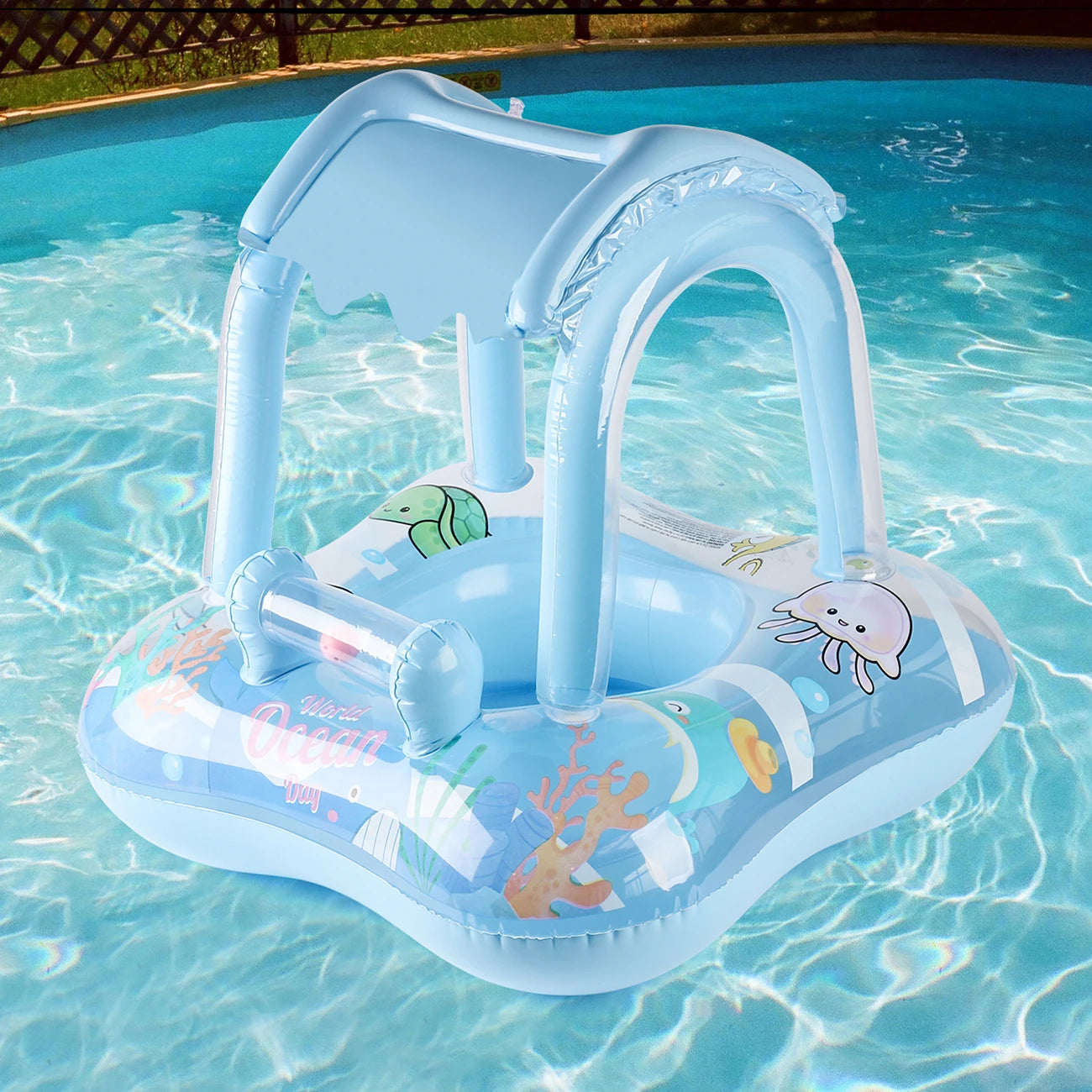 SphereGoods 1pc Baby Pool Float with Canopy – Safe & Fun Water Play