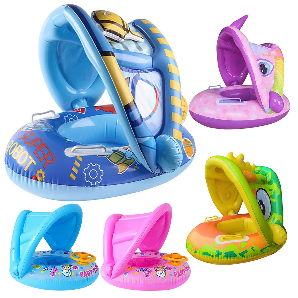 SphereGoods Baby Inflatable Swimming Ring with Sunshade